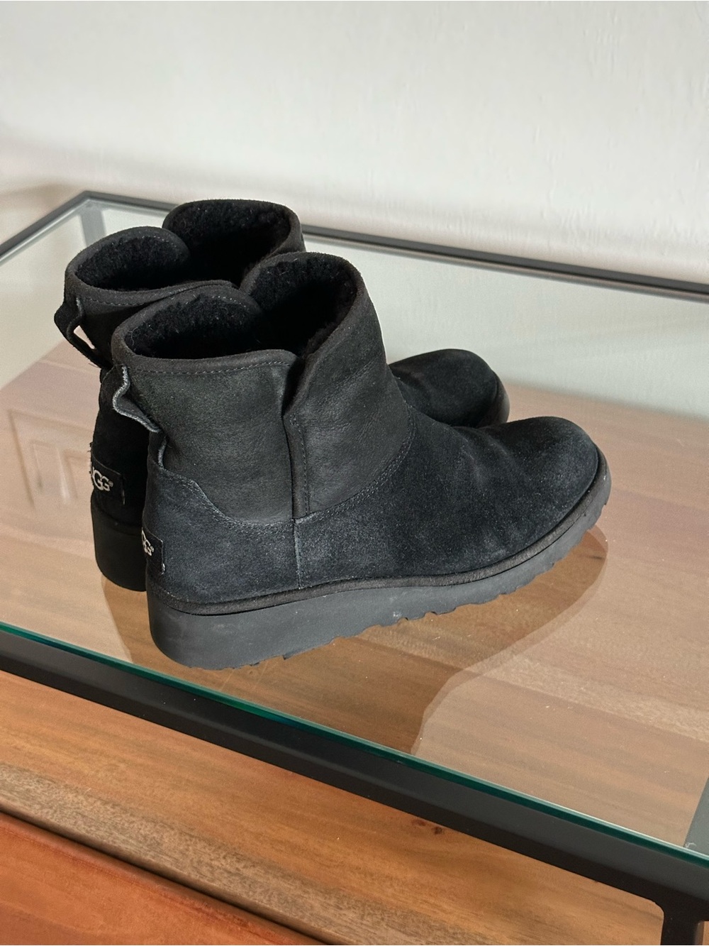 UGG Kristin Classic Slim Mini Boots Black Suede Size 6.5 - Picture 5 of 12